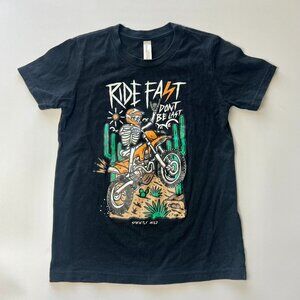 Youth Medium Shirt Strictly Wild Ride Fast Don't Be Last Moto Dirt Bike Desert